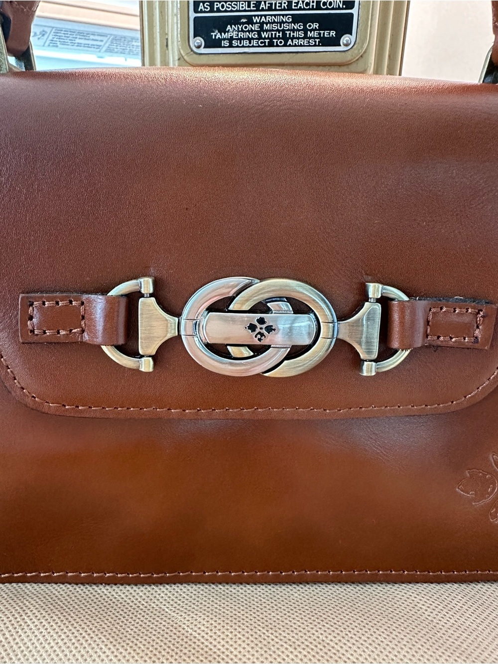 Patricia Nash Top Handle Brown Leather w Crossbody Strap - Picture 2 of 13